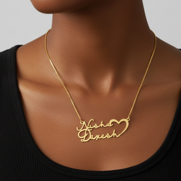 Dual Name Heart Necklace
