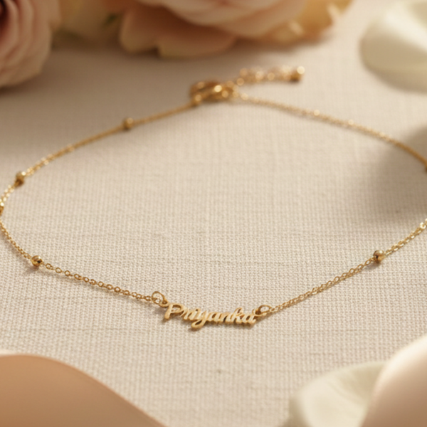 Safety Pin Name Necklace