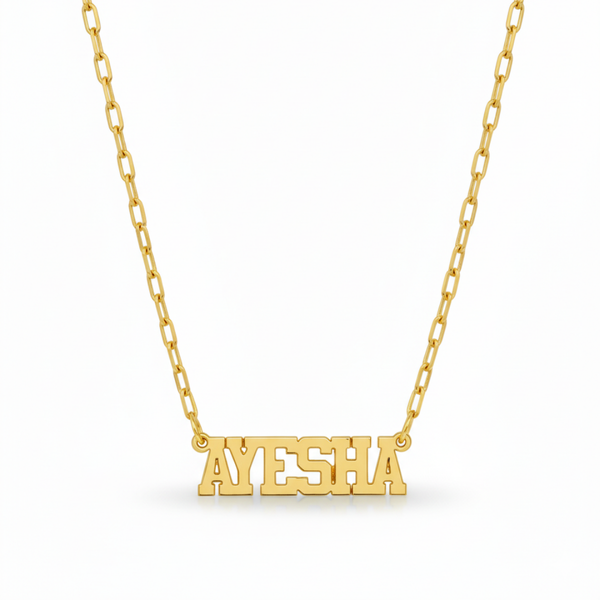 Bold Block Letter Custom Name Necklace