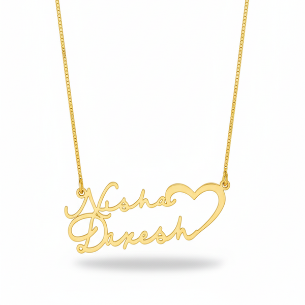Dual Name Heart Necklace