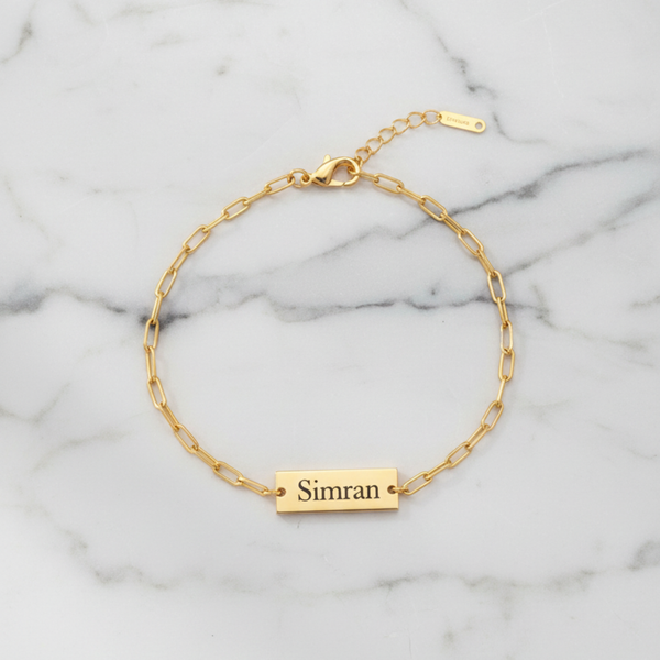 Custom Name With Soundwave Bar Necklace