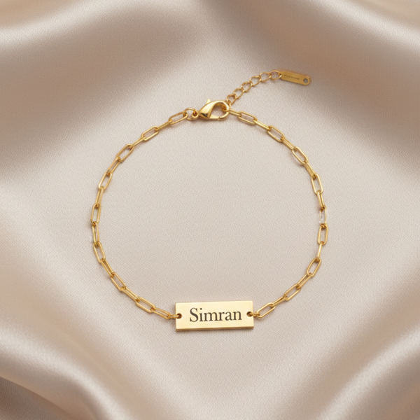 Custom Name With Soundwave Bar Necklace