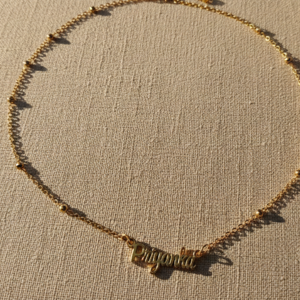 Safety Pin Name Necklace