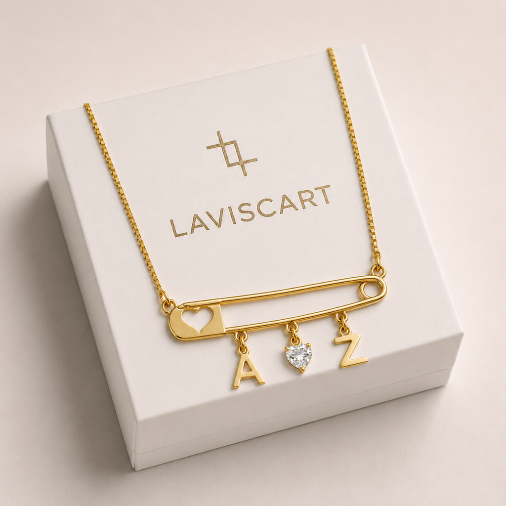 Golden Initial Pin Necklace