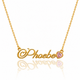 Name Necklace With Heart Stone
