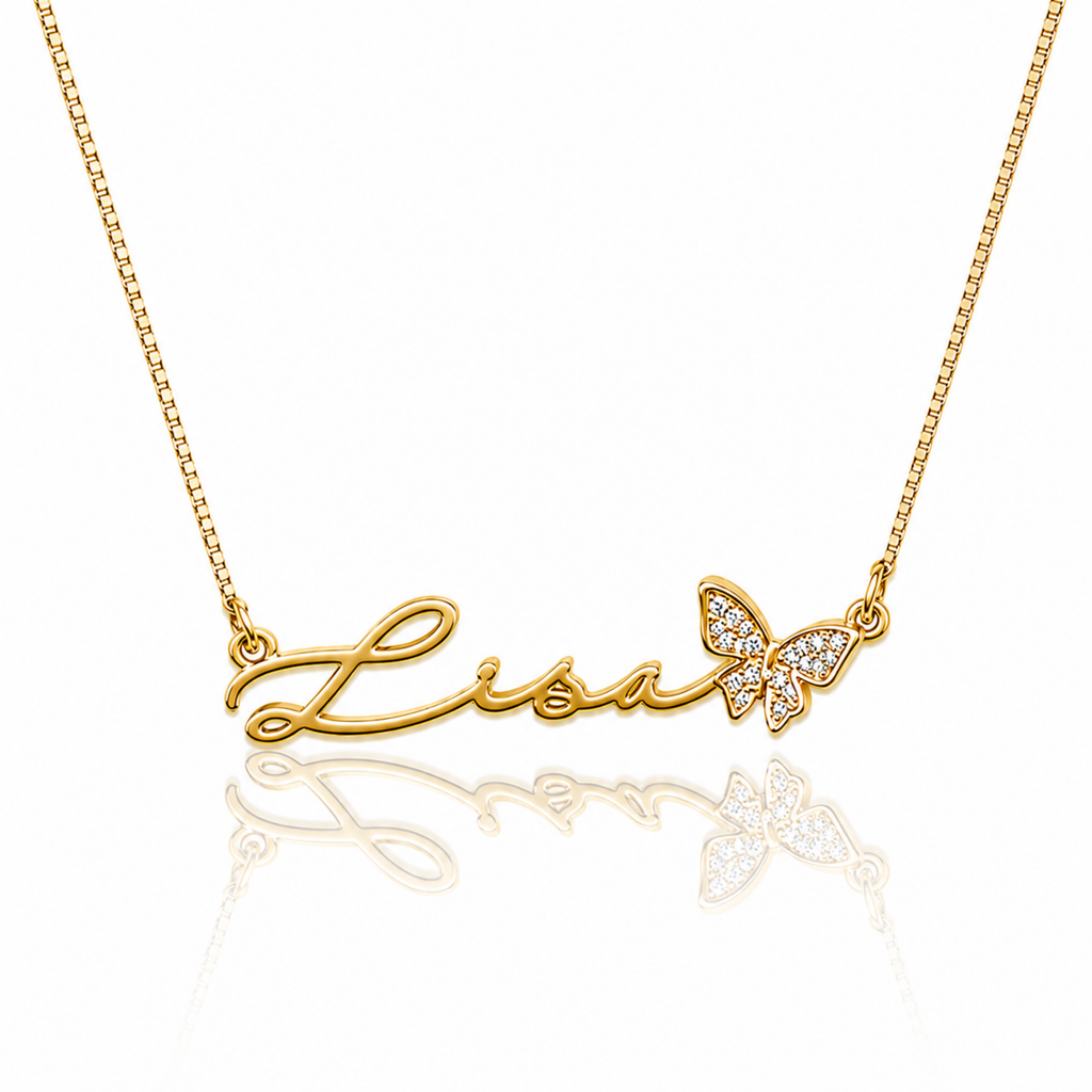 Name Necklace With Wings