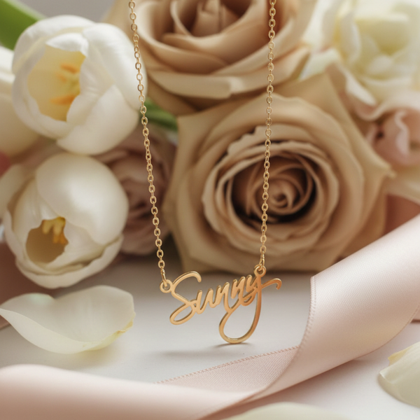 Gold-Plated Calligraphy Name Necklace