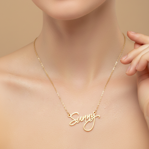 Gold-Plated Calligraphy Name Necklace