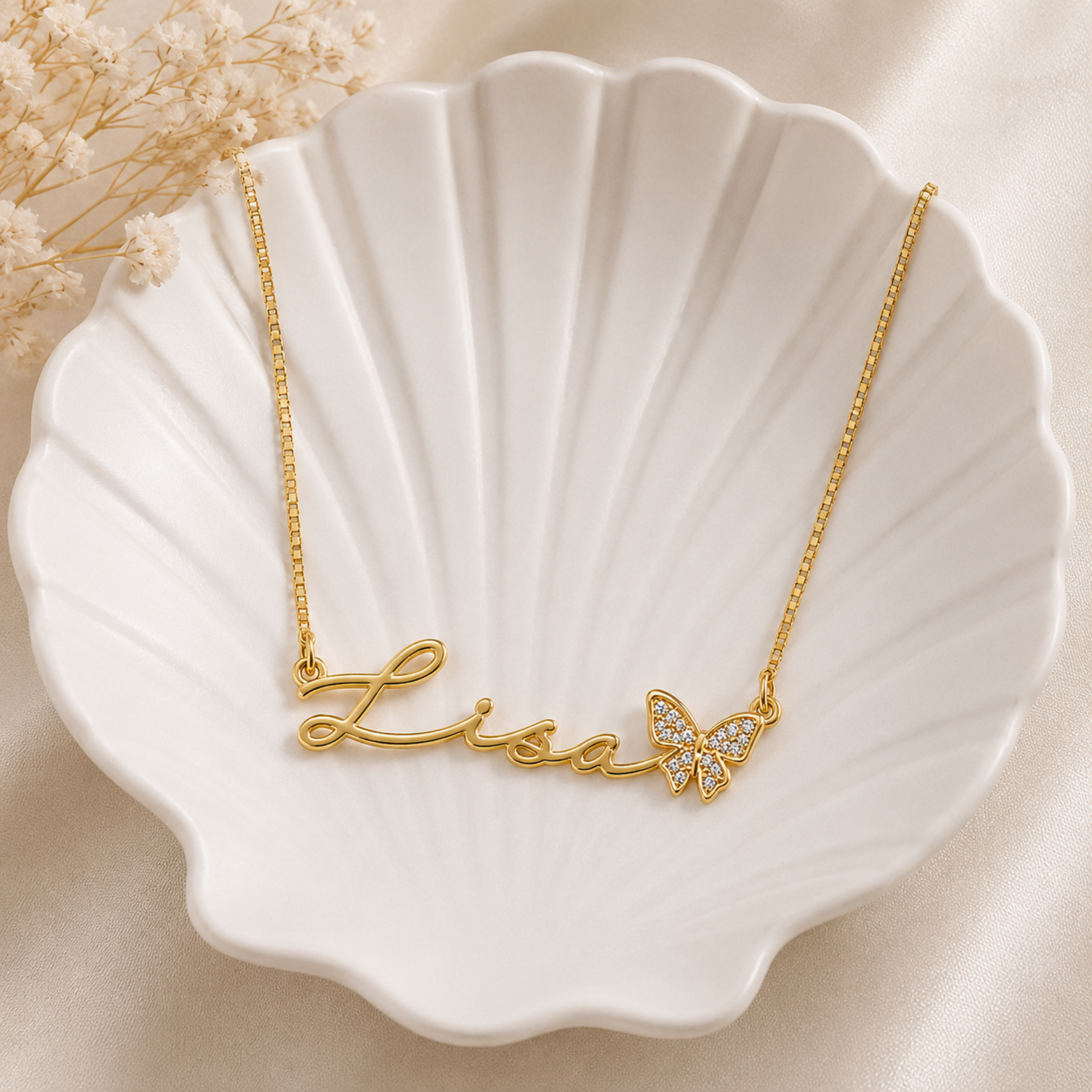 Name Necklace With Wings