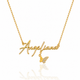 Name Necklace With Butterfly Charm