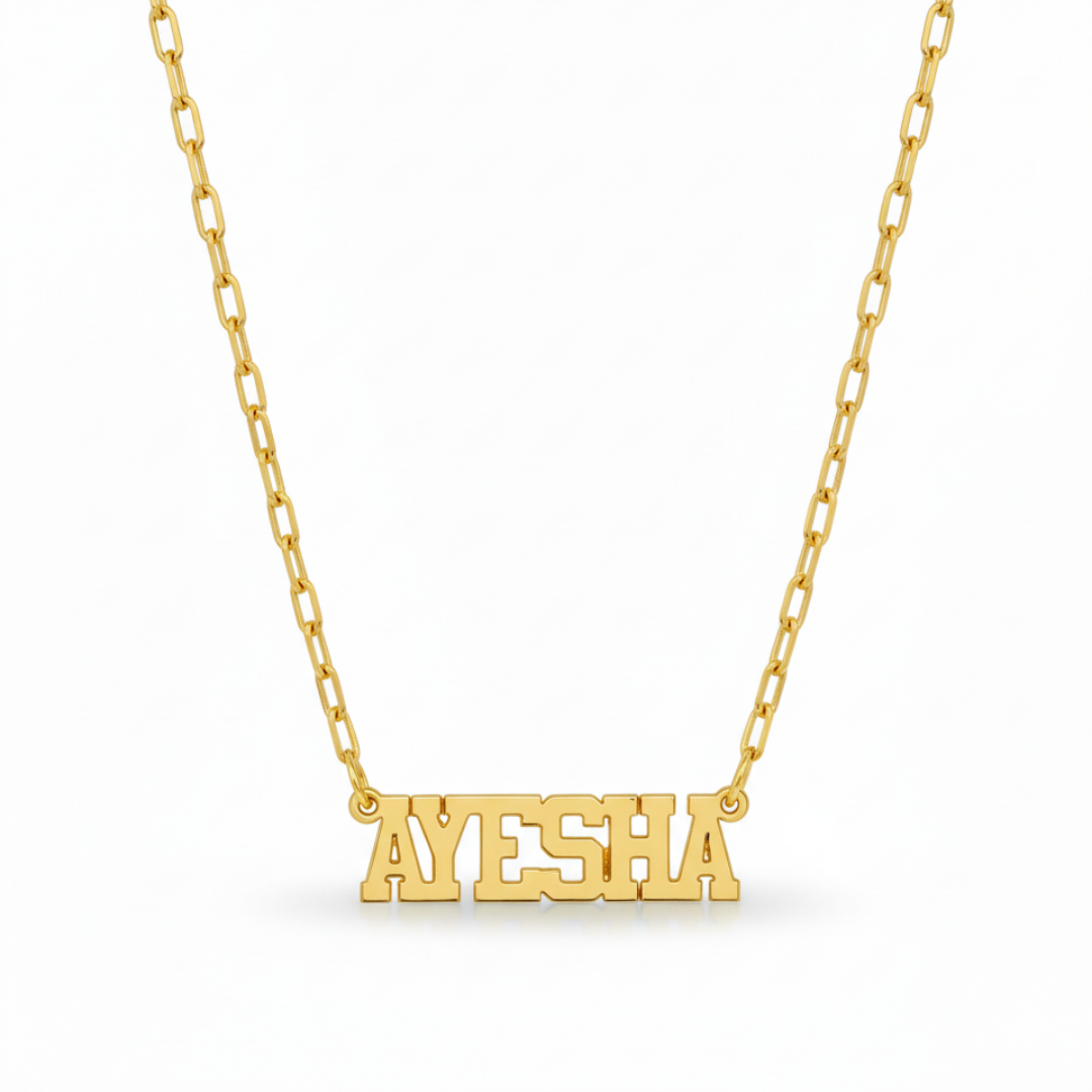 Bold Block Letter Custom Name Necklace