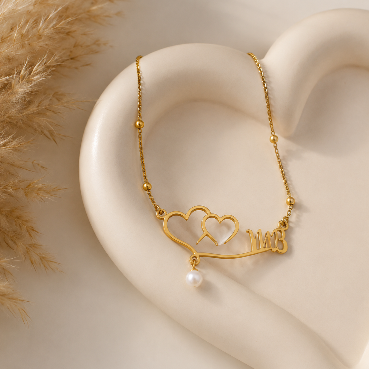 Heart Duo Name Necklace