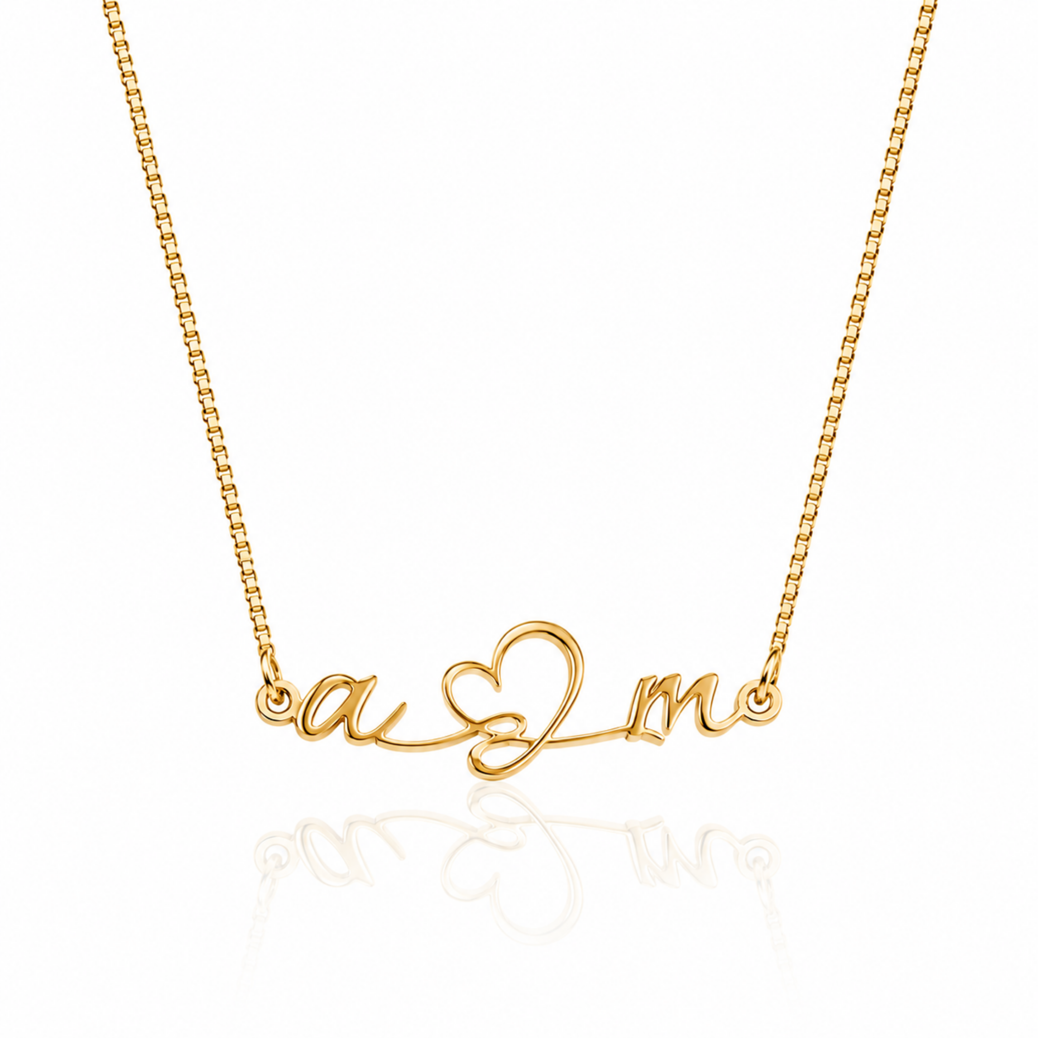 Couple Initial Heart Necklace
